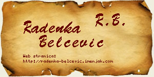 Radenka Belčević vizit kartica